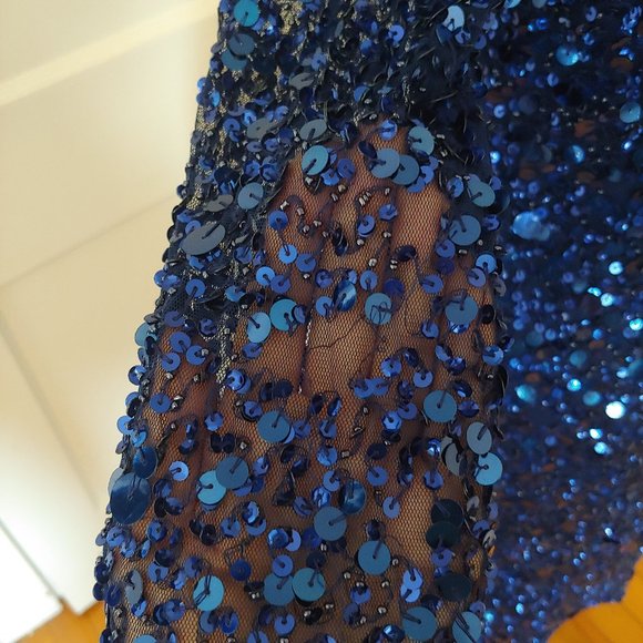 Aidan Mattox Sapphire Sequin Dress - Picture 9 of 9
